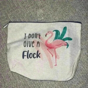 NWOT FLAMINGO COSMETIC BAG